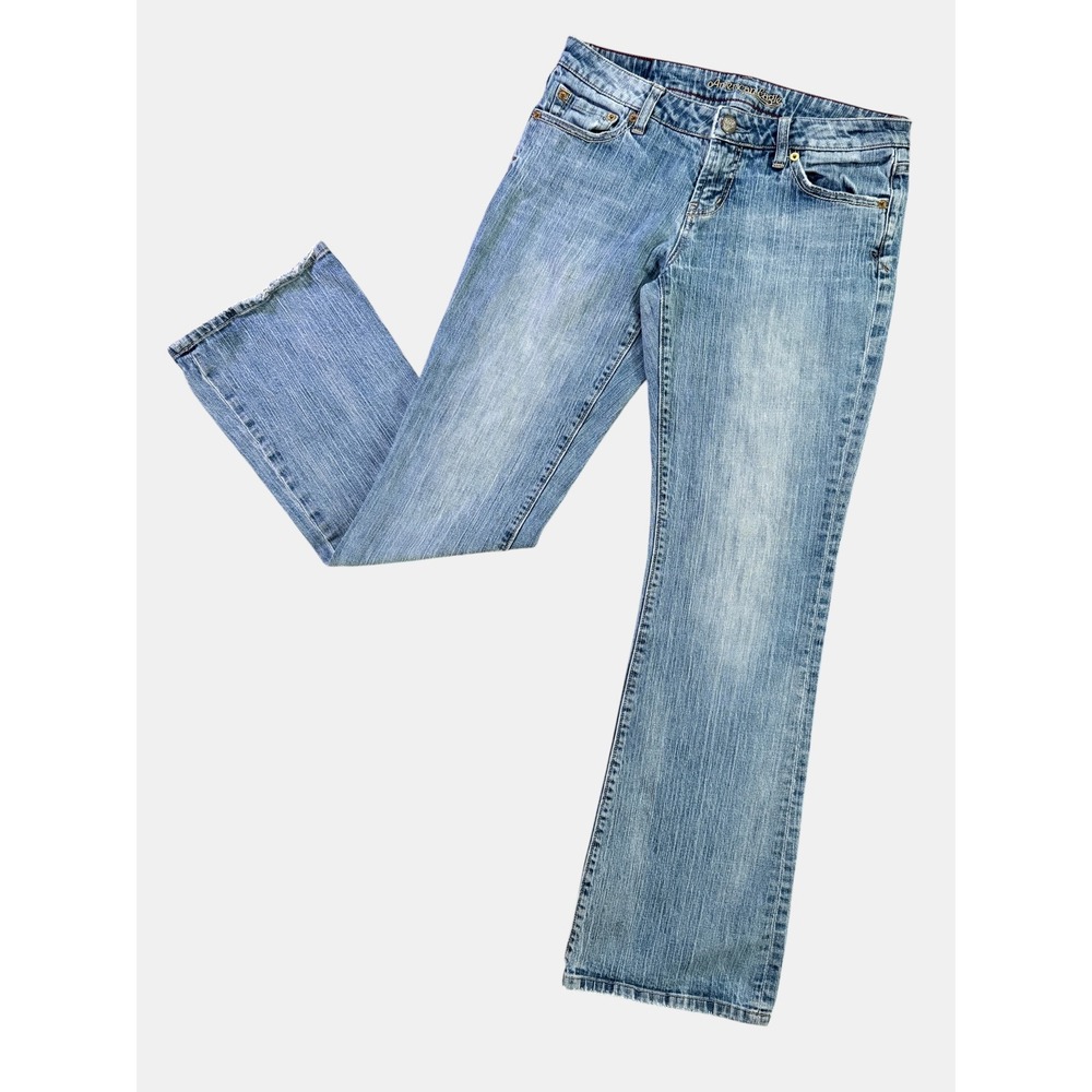 Vintage Y2K American Eagle Hipster Low Rise Flare Jeans 8 Long